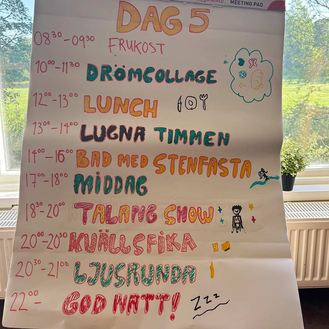 Bild från dag fem under Stockholms Stadsmissions kollo.
