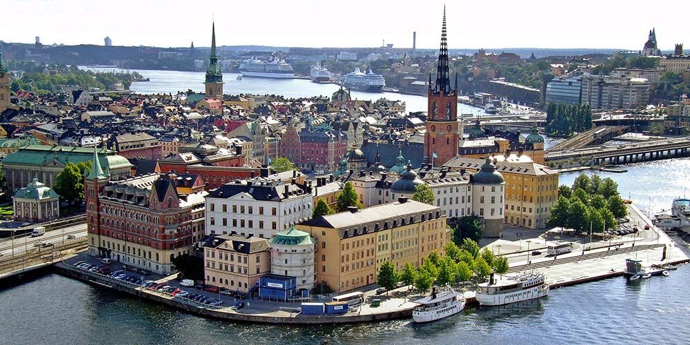 Flygbild över Stockholm