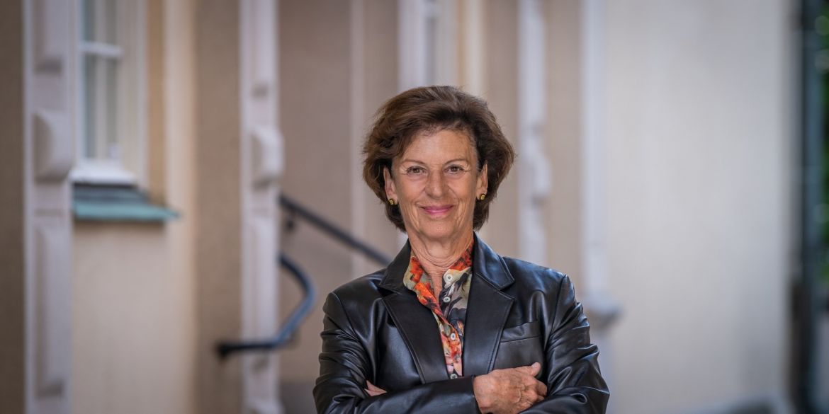 Antonia Ax:son Johnson, foto: Karin Röse Antonia Ax:son Johnson utanför sitt kontor