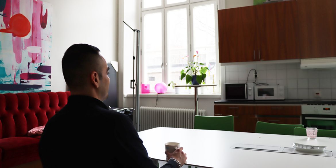 Judor, en av besökarna på Bocenter på Fleminggatan 115 i Stockholm. Judor, en av besökarna på Bocenter på Fleminggatan 115 i Stockholm.