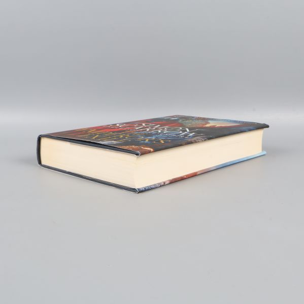 Bok i liggande position visar tjocklek och omslag