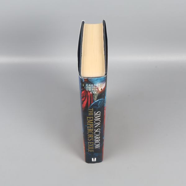 Överblick uppifrån på bokens rygg och sidor