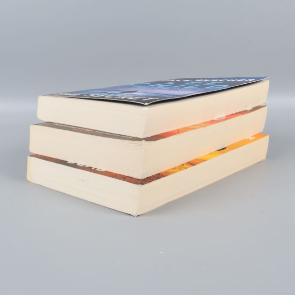 Tre Jack Reacher-böcker lagda i en hög med synlig bokrygg