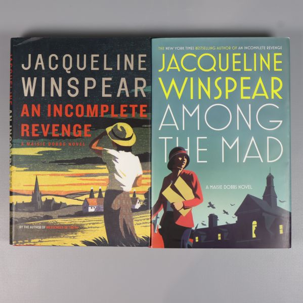 Framsidor på böckerna An Incomplete Revenge och Among the Mad