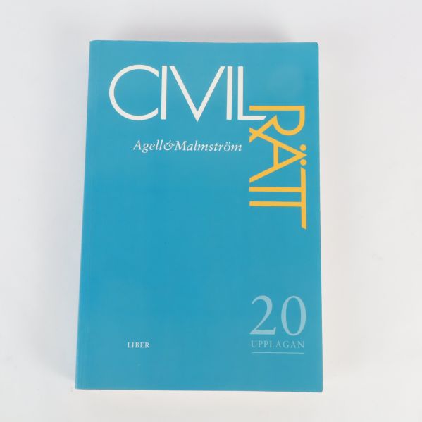 Framsidan av boken Civilrätt Agell & Malmström, blått omslag