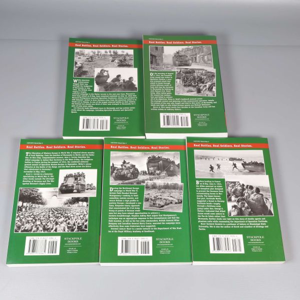 Böckernas baksidor med beskrivning och ISBN, Stackpole Military Series