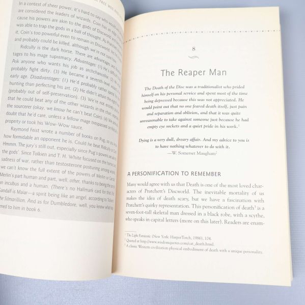 Uppslag ur boken med kapitelrubriken The Reaper Man