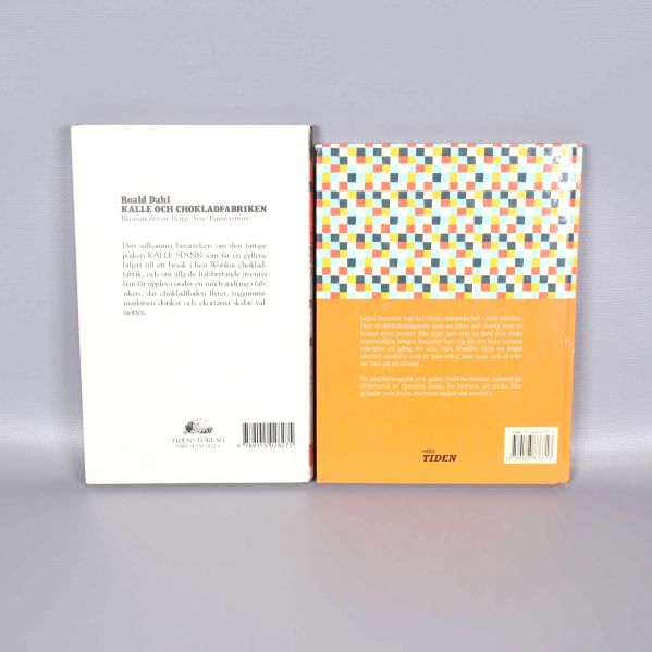 Baksidor på Kalle och chokladfabriken och Jojjes ljuvliga medicin