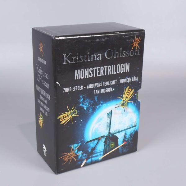 Samlingsbox Monstertrilogin av Kristina Ohlsson med färgstarka omslag