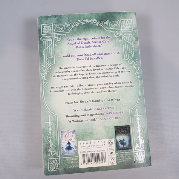Baksidan av boken The Last Four Things med text och omdömen