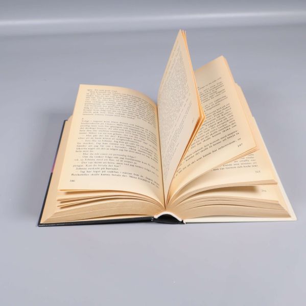 Uppslagen bok Död zon av Stephen King, synliga sidor och text