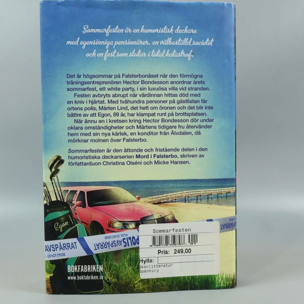 Baksidan av Sommarfesten med beskrivning och prisetikett