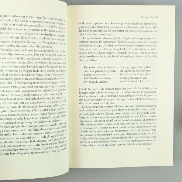 Uppslag ur boken Östersjöländernas historia med text och citat