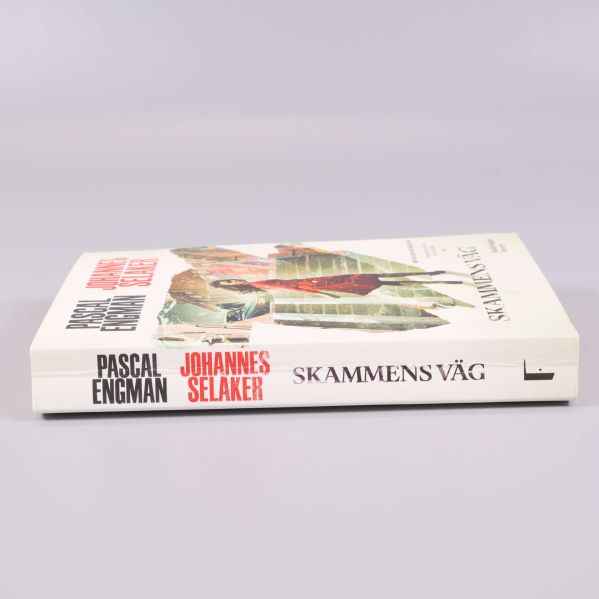 Ryggen på Skammens väg visar titel och författarnamn tydligt