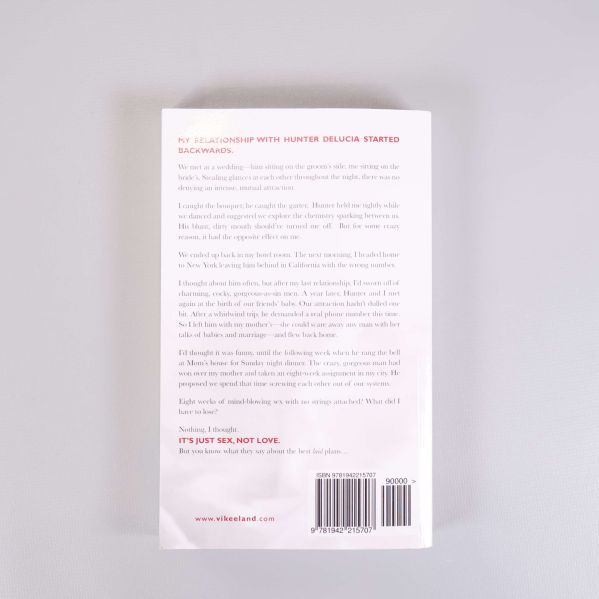 Baksida av Sex, not love med sammanfattning och ISBN-nummer synligt