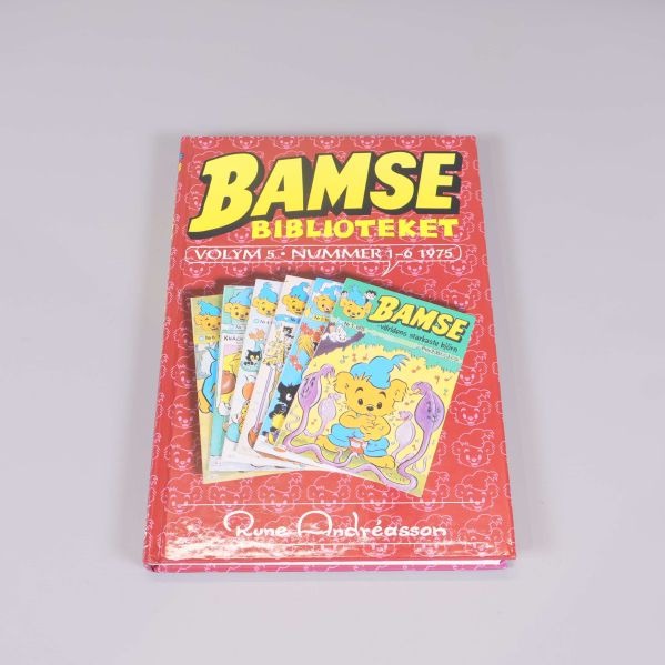 Framsidan av Bamsebiblioteket volym 5 med färgglatt omslag