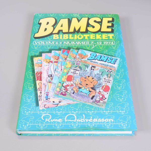 Framsida av Bamsebiblioteket volym 4 nummer 7-12 från 1974