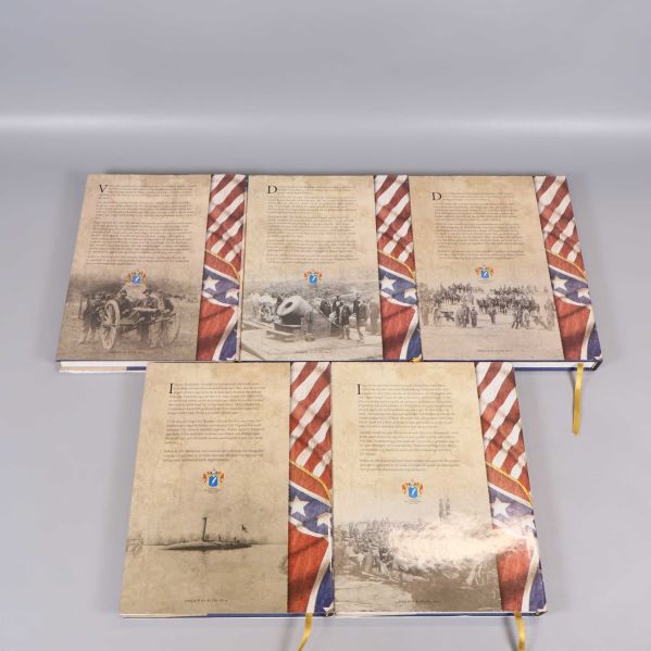 Baksidor av bokserien Amerikanska inbördeskriget, historiska foton och retrodesign