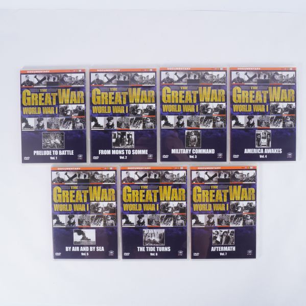 Sju separata DVD-fodral med olika volymtitlar