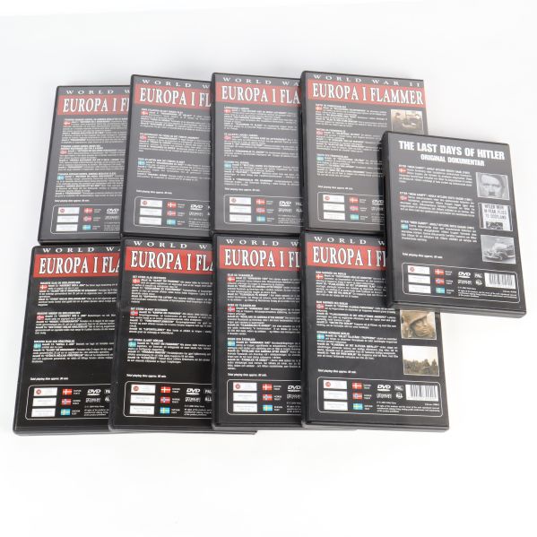 Baksidor av samtliga fodral och bonusdvd i serien syns tydligt