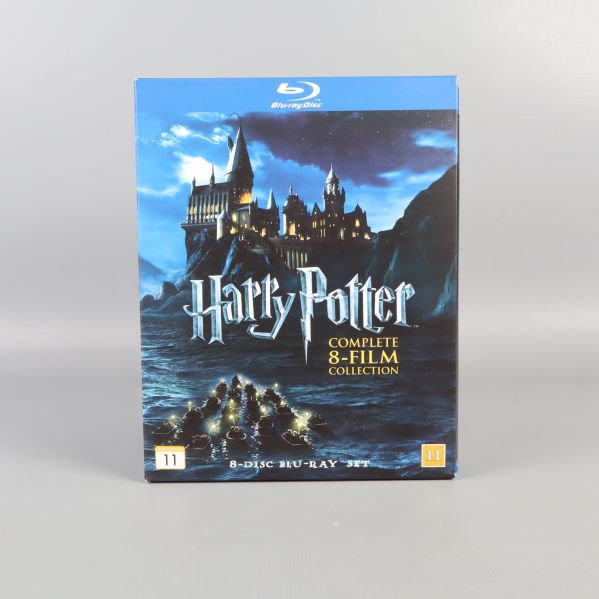 Harry Potter 8-films blu-ray box med slottsmotiv