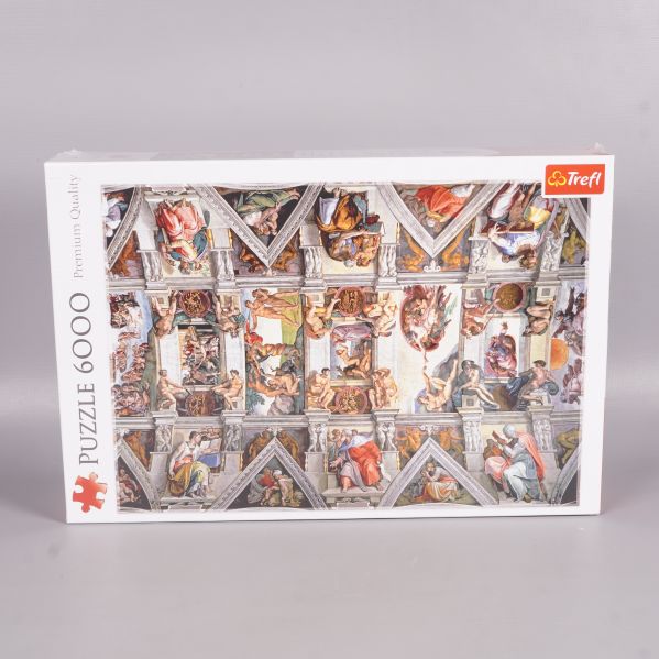 Framsidan av Trefl 6000-bitars pussel med motiv av Sixtinska kapellet