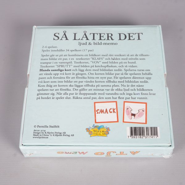 Baksidan av Atjo Memo med spelinstruktioner