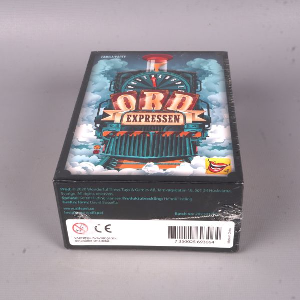 Undersidan av Ord Expressen visar produktinformation