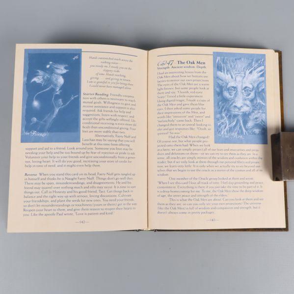 Uppslaget i guideboken med illustrationer och text