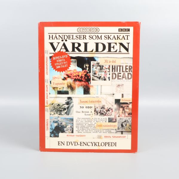 DVD-box Händelser som skakat världen framsida med collage