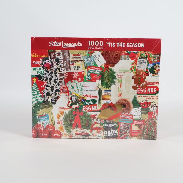 Framsidan av julpussel med detaljerade julmotiv