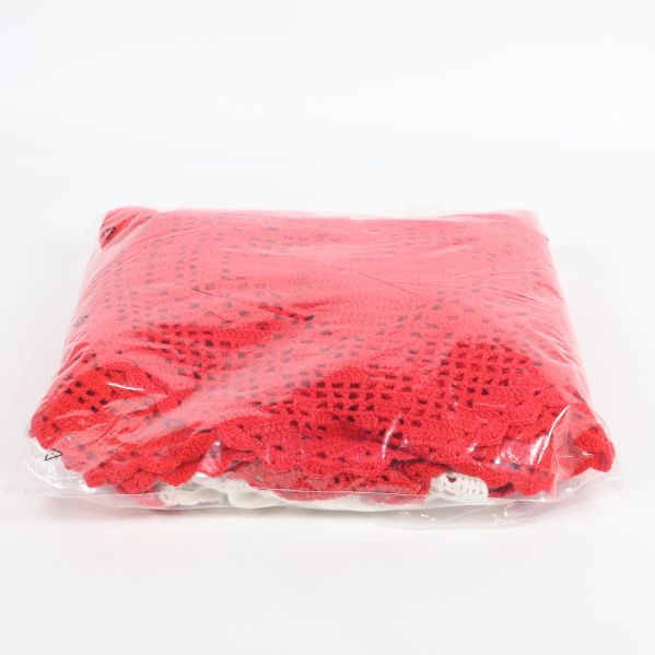 Virkdukar i genomskinlig plastförpackning