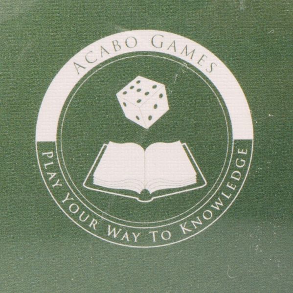 Acabo Games logotyp med tärning och bok i cirkel