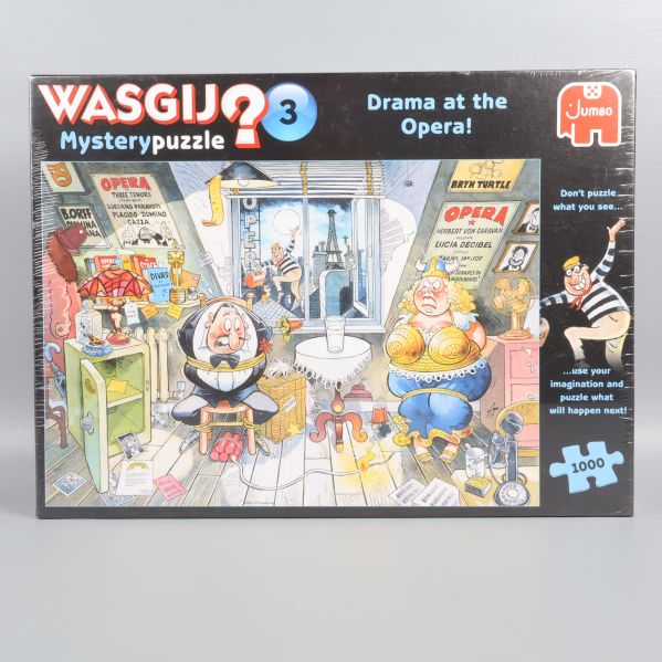 Framsida av Wasgij Mysterypuzzle 3 Drama at the Opera