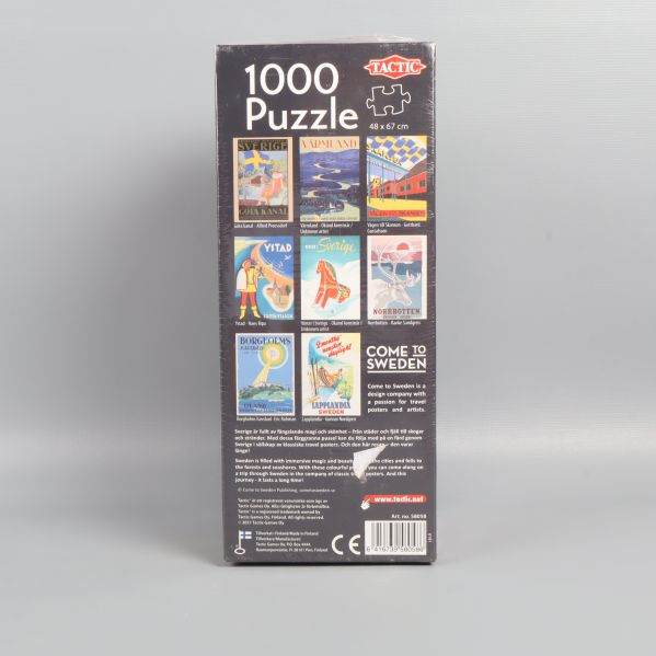 Baksidan av pusselask med fler motiv ur serien