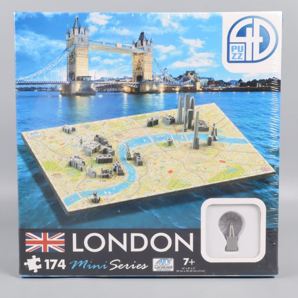 3D-pussel av London med kända byggnader på kartbotten