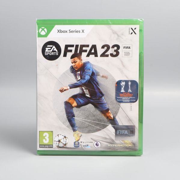 FIFA 23 Xbox Series X-spel med omslag och fotbollsspelare