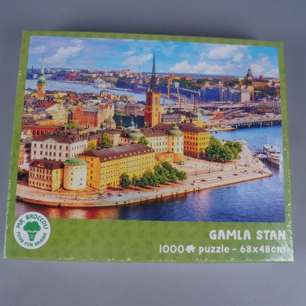 Pusselask med Gamla stan-motiv och 1000 bitar