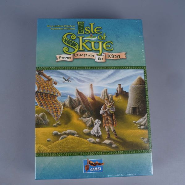 Framsidan av Isle of Skye sällskapsspel med illustration