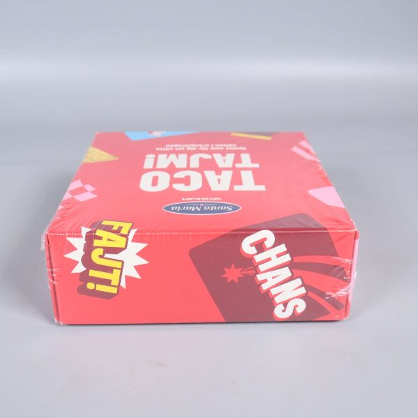 Sida på Taco Tajm-spel med orden Fajt! och Chans