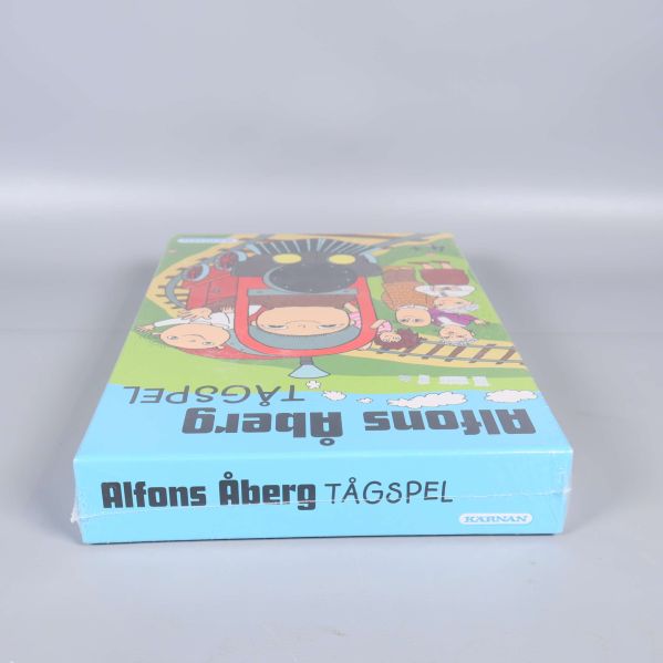 Sida av Alfons Åberg tågspelask, blå och grön färg