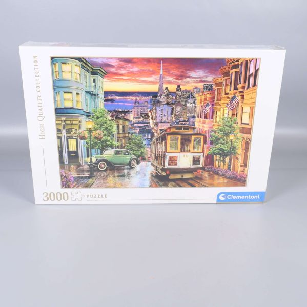 Framsida av Clementoni 3000 bitars pussel med stadsmotiv