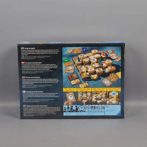 Baksidan på spelasken 3D Labyrinth med spelbeskrivning