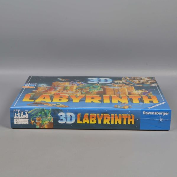3D Labyrinth-spelask liggande med logotyp