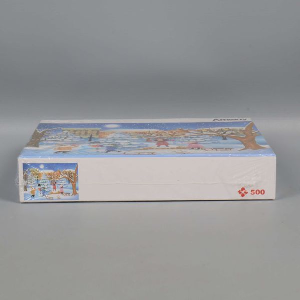 Nedre delen av pussellåda med 500-bitarssymbol