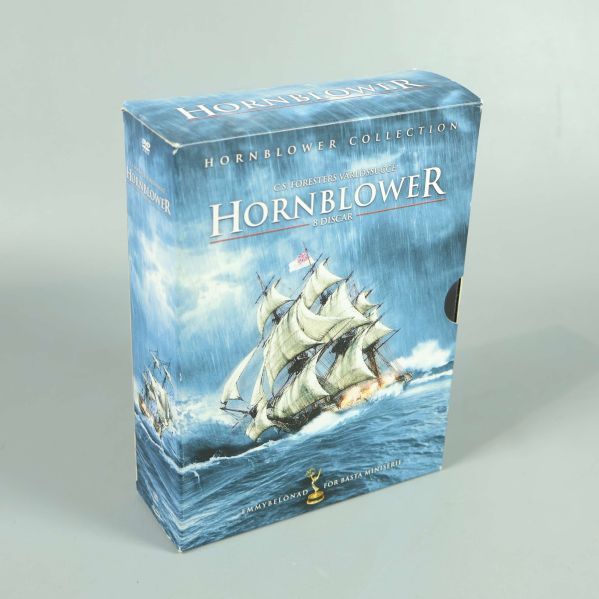 Hornblower DVD-box med segelfartyg i havet på framsidan