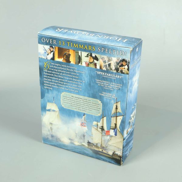 Hornblower DVD-boxens baksida med text och bilder