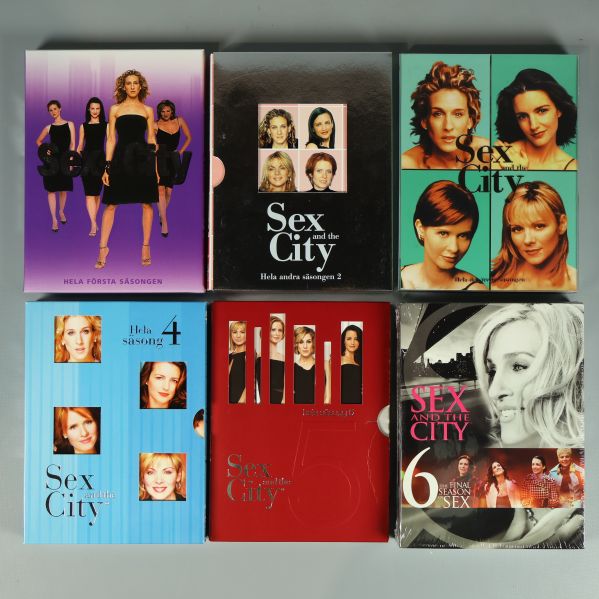 Sex individuella dvd-fodral till Sex and the City uppställda