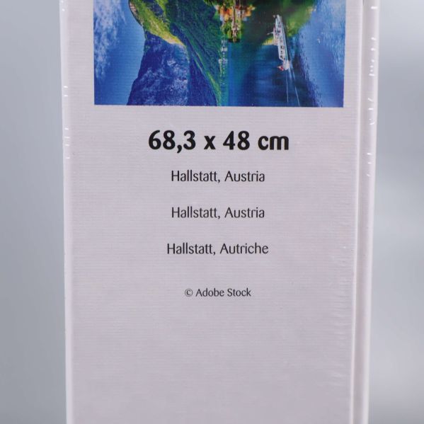 Närbild etikett 68,3 x 48 cm Hallstatt Austria