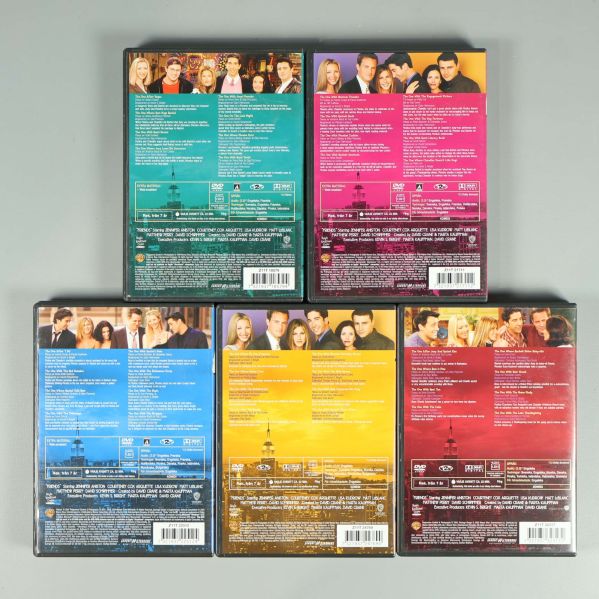 Baksidor av Friends säsong 6 till 10 med specifikationer